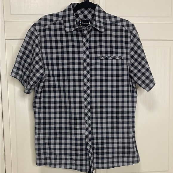 Smartwool Men's Everyday Exploration Gingham Short Sleeve Shirt Sz M - Picture 1 of 11